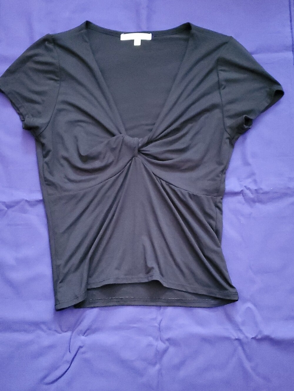 Black Twist-Front Women's Top